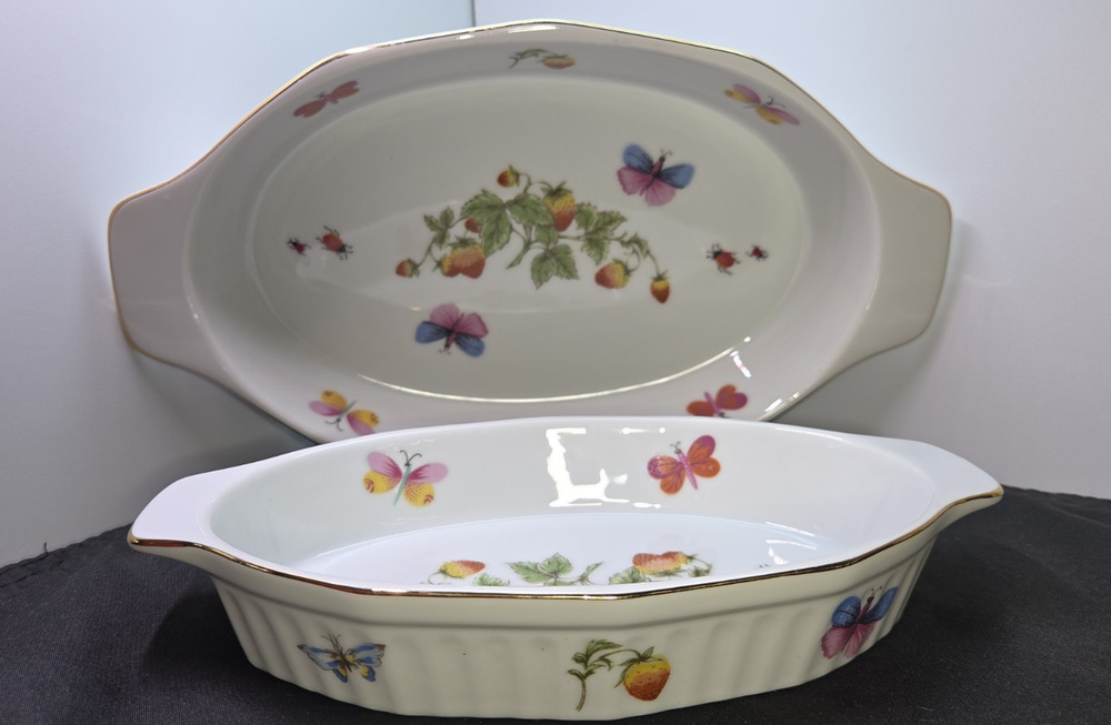 Vintage Ardalt Japan 'Spring Time' Oven-to-Table Oval Casserole Set
